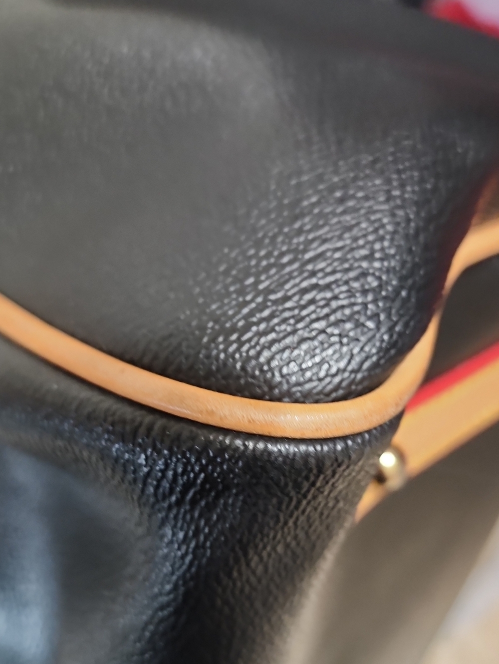 Dooney & Bourke Black Pebbled Leather Olivia Satchel Tan Handles - Picture 9 of 11
